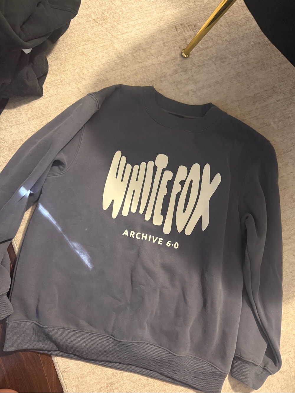 Women’s Navy Grey Logo Crewneck WHITE FOX Sweater